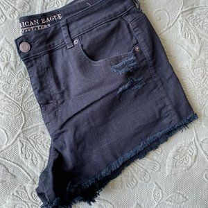American Eagle PLUS Hi-Rise Festival Black Jean Shorts - Size 16
